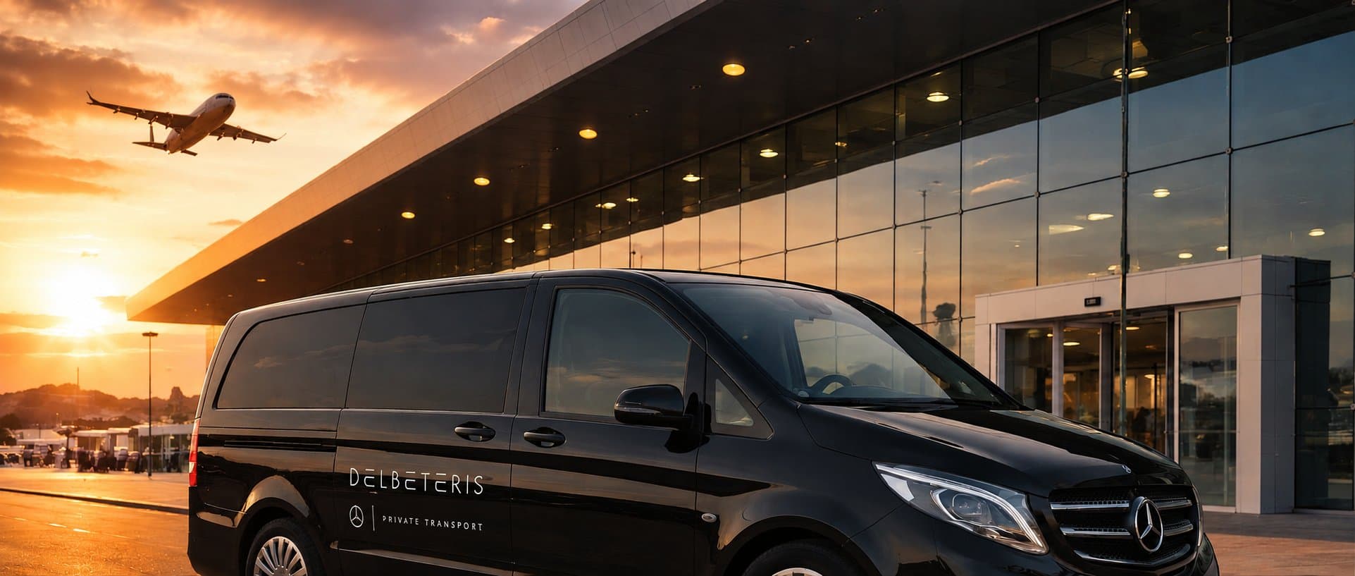 Delbeteris private transfer site — fleet on the road in Northern Greece
